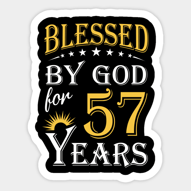 Blessed By God For 57 Years 57th Birthday Sticker by Lemonade Fruit